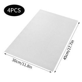 4 /8/12Pcs Refrigerator Liners; Washable Mats Covers Pads; Home Kitchen Gadgets Accessories Organization For Top Freezer Glass Shelf Wire Shelving Cu (Color: Transparent White)