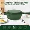 Enamel cast iron soup pot with handle, suitable for ceramic, gas, induction cooker or barbecue grill