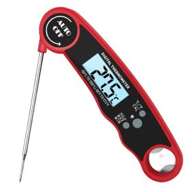 Digital Meat Thermometer with Probe - Waterproof;  Kitchen Instant Read Food Thermometer for Cooking;  Baking;  Liquids;  Candy;  Grilling BBQ & Air (Color: Red)